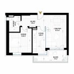 2 Room Apartment Type 9 - B2 - Drumul Taberei Residence - Apartments for Sale in Bucharest - Total Usable Area - 61.28 sqm